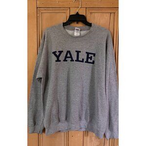 Gildan Mens Vintage Y2K Yale Heavy Blend Pullover Sweatshirt Large Gray SP EXC
